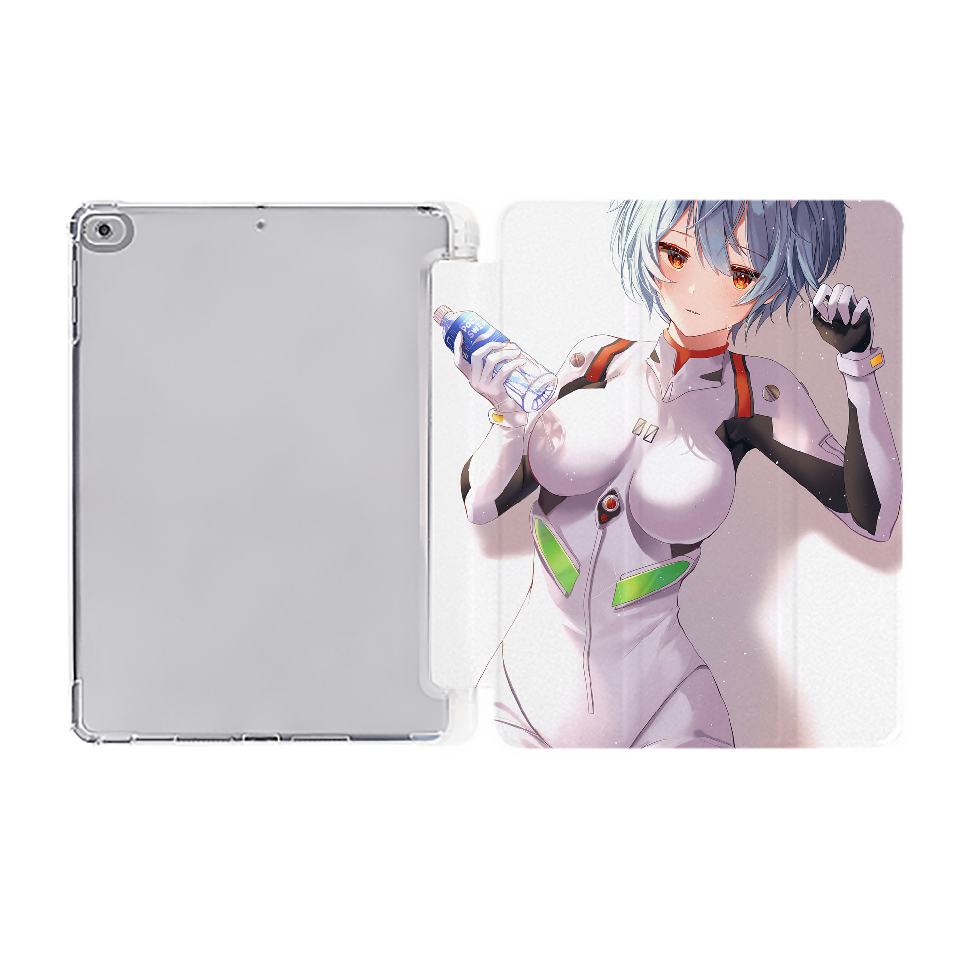 （画像用） EVA 新世紀エヴァンゲリオン IPad ケース ペン収納付き 三つ折りスタンド PUレザー×シリコン 対応機種9.5/10.5/10.9インチ